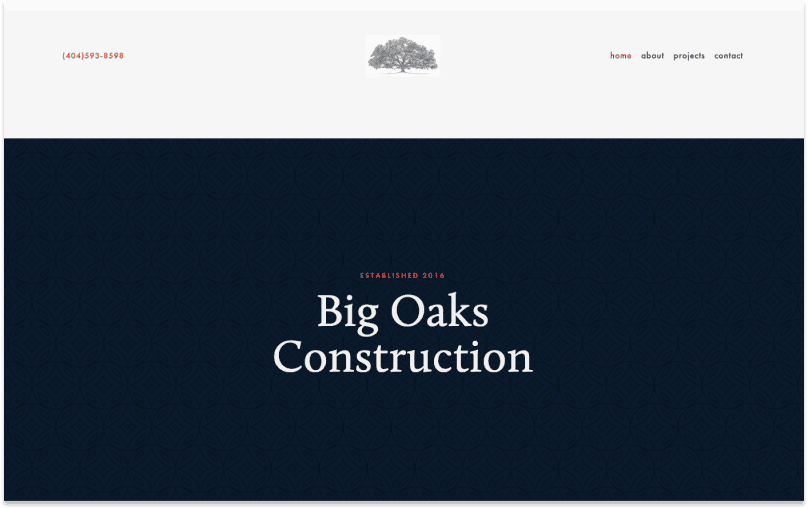 Big Oaks Construction home page