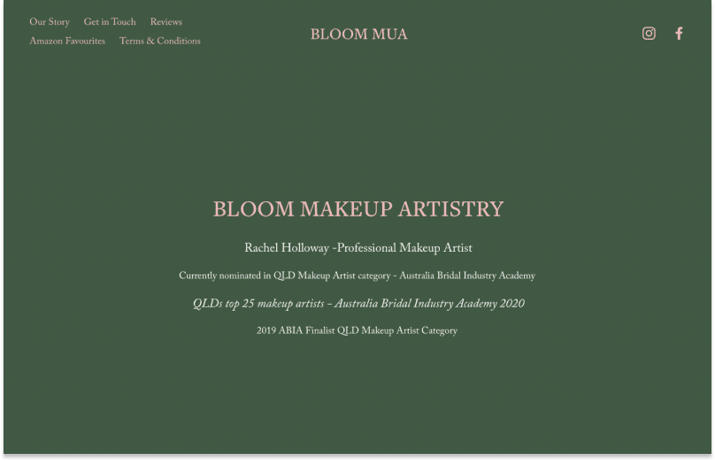Bloom Makeup Artistry home page