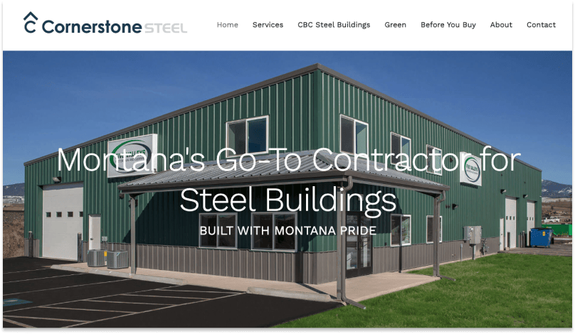 Cornerstone Steel home page