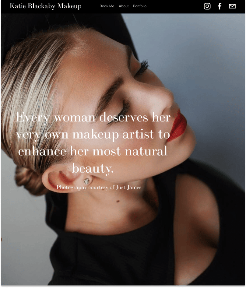 Katie Blackaby Makeup home page
