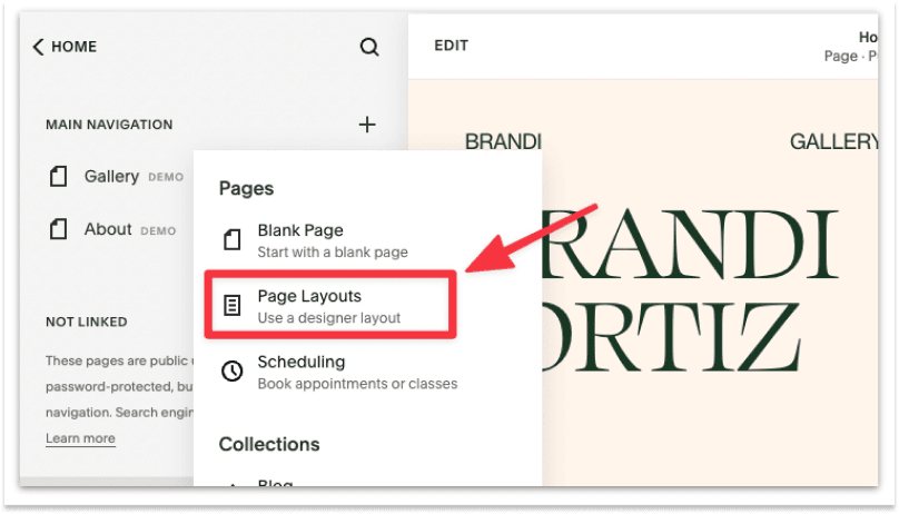 Select Page Layouts