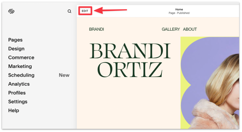 Edit your Squarespace site
