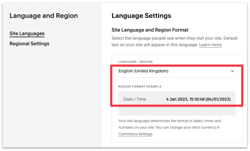 Change the language in settings to change the date format