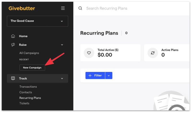 Set up a new GiveButter donation campaign