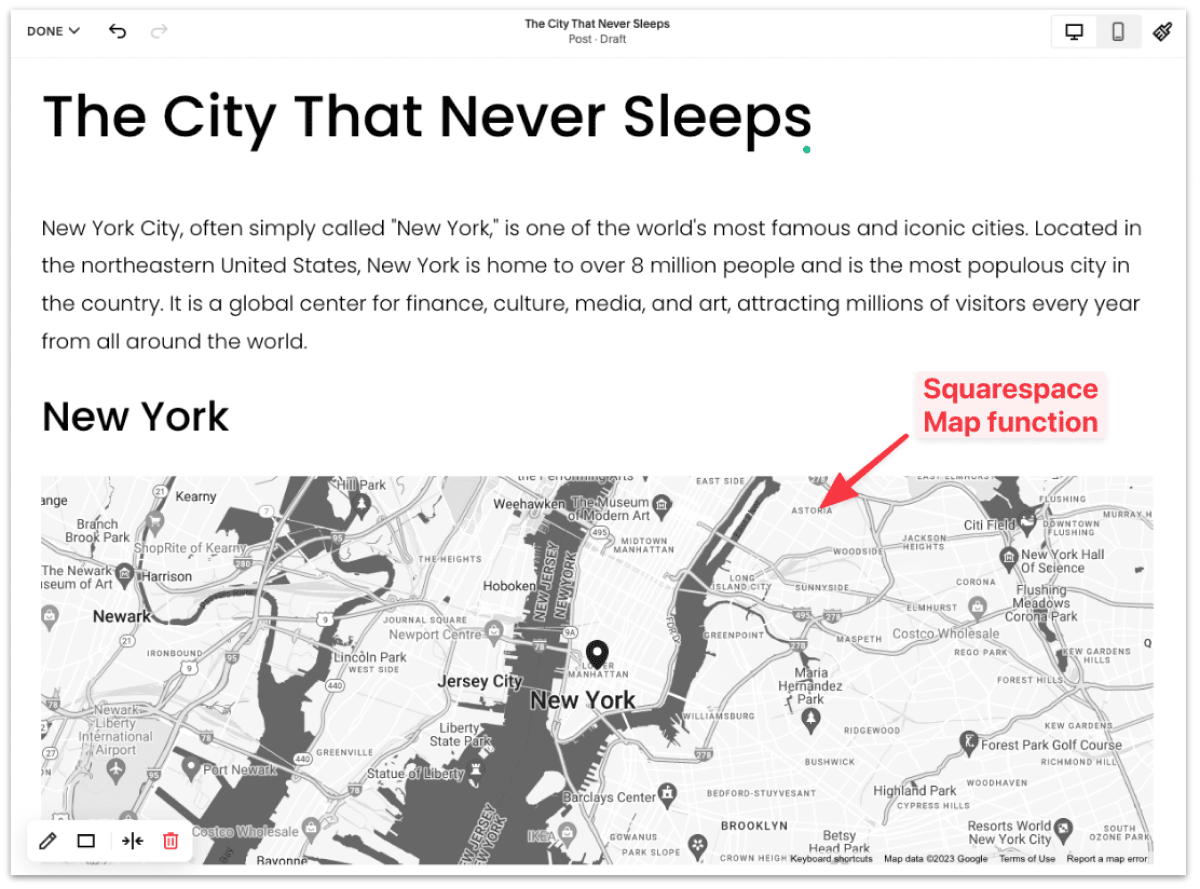 Add a map to your blog post if applicable