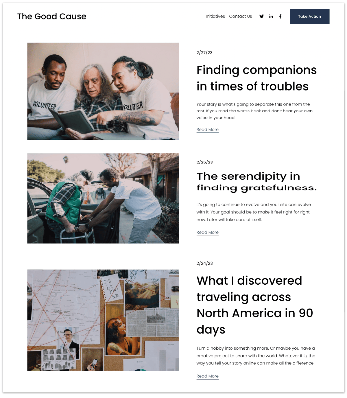 Squarespace blog layout