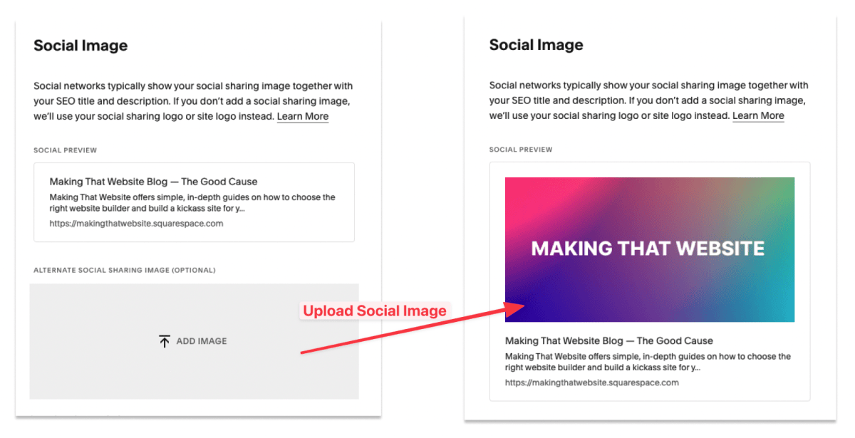 Upload a social image for your blog