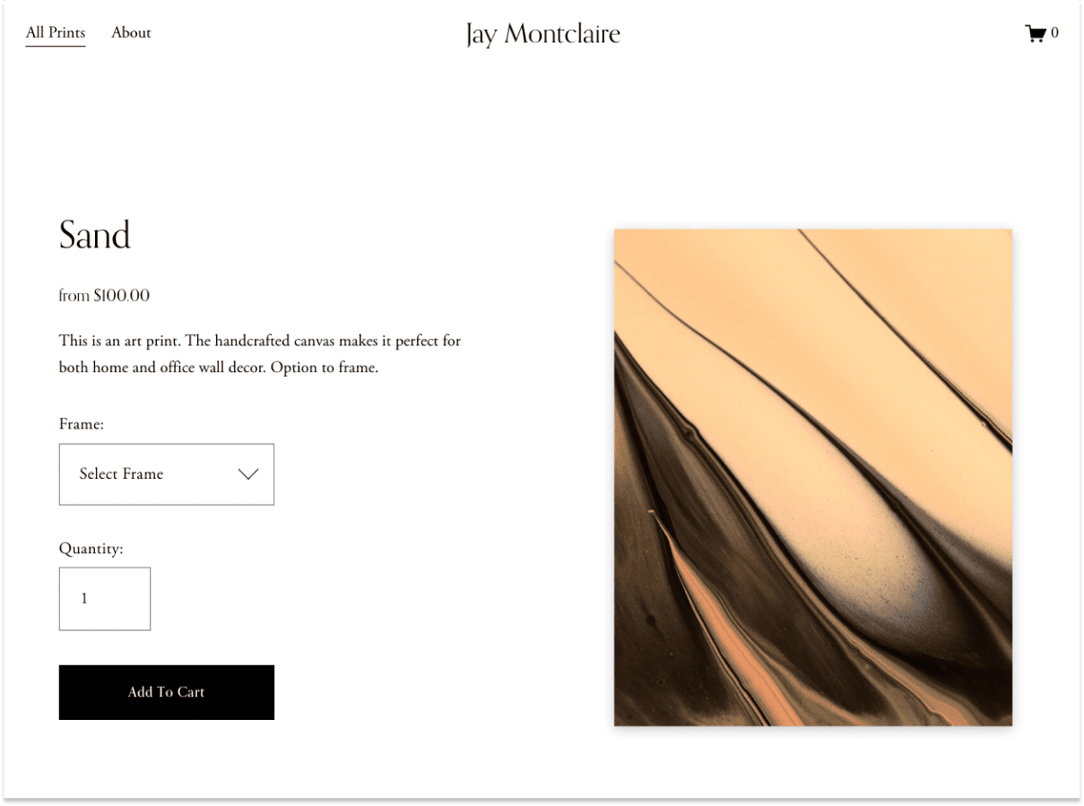 Montclaire eCommerce page