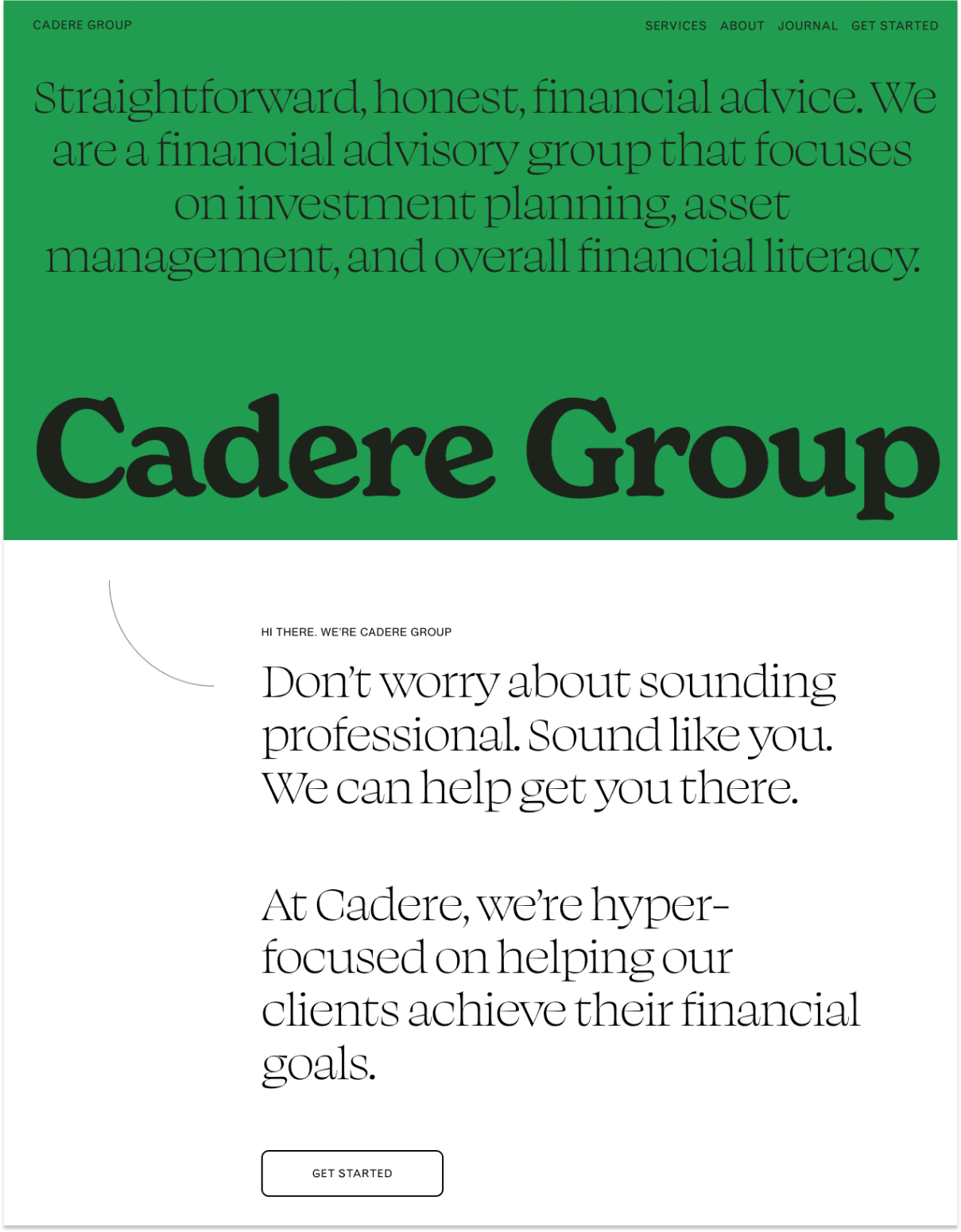 Cadere home page