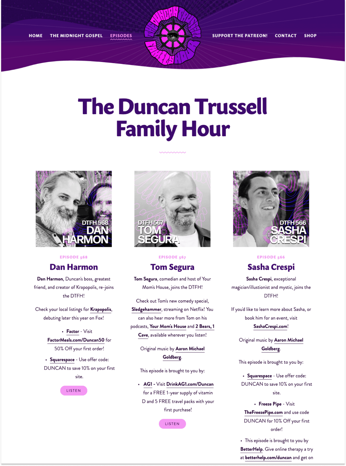 Duncan Trussel Family hour podcast