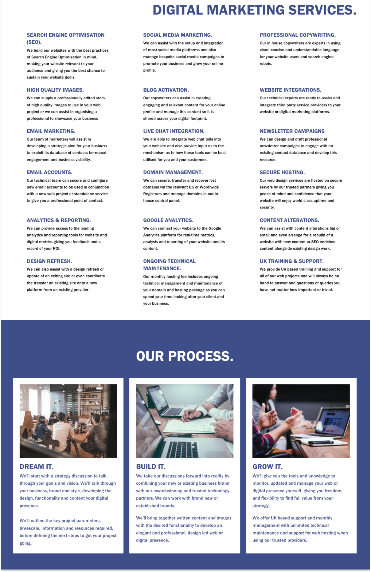 All of Bluebottle's services and process