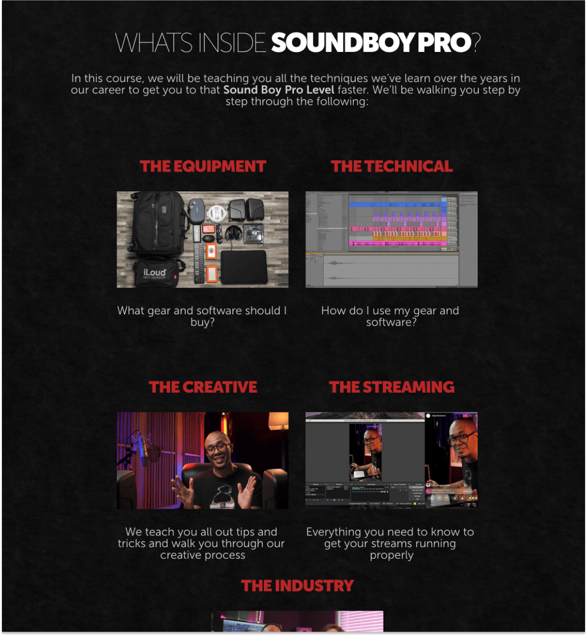 What's included in the Soundboy Pro's course