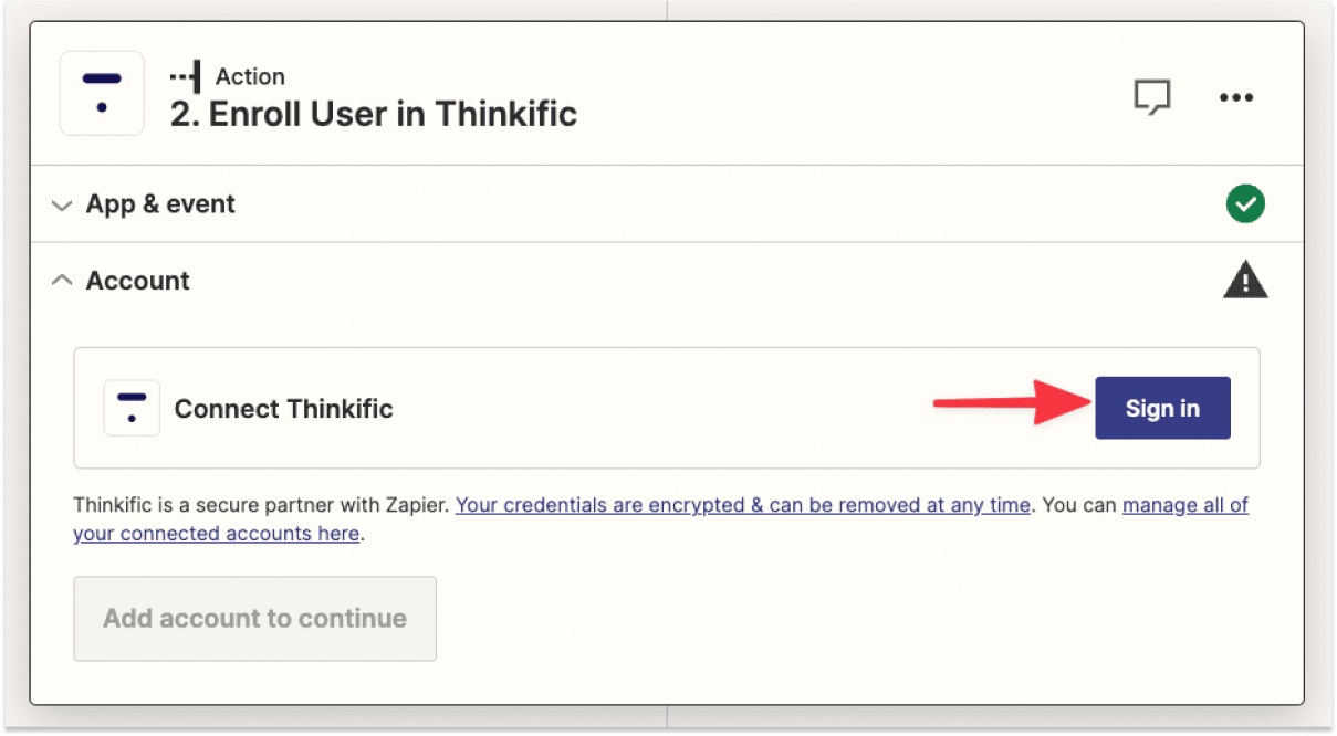 Connect Zapier with Thinkific