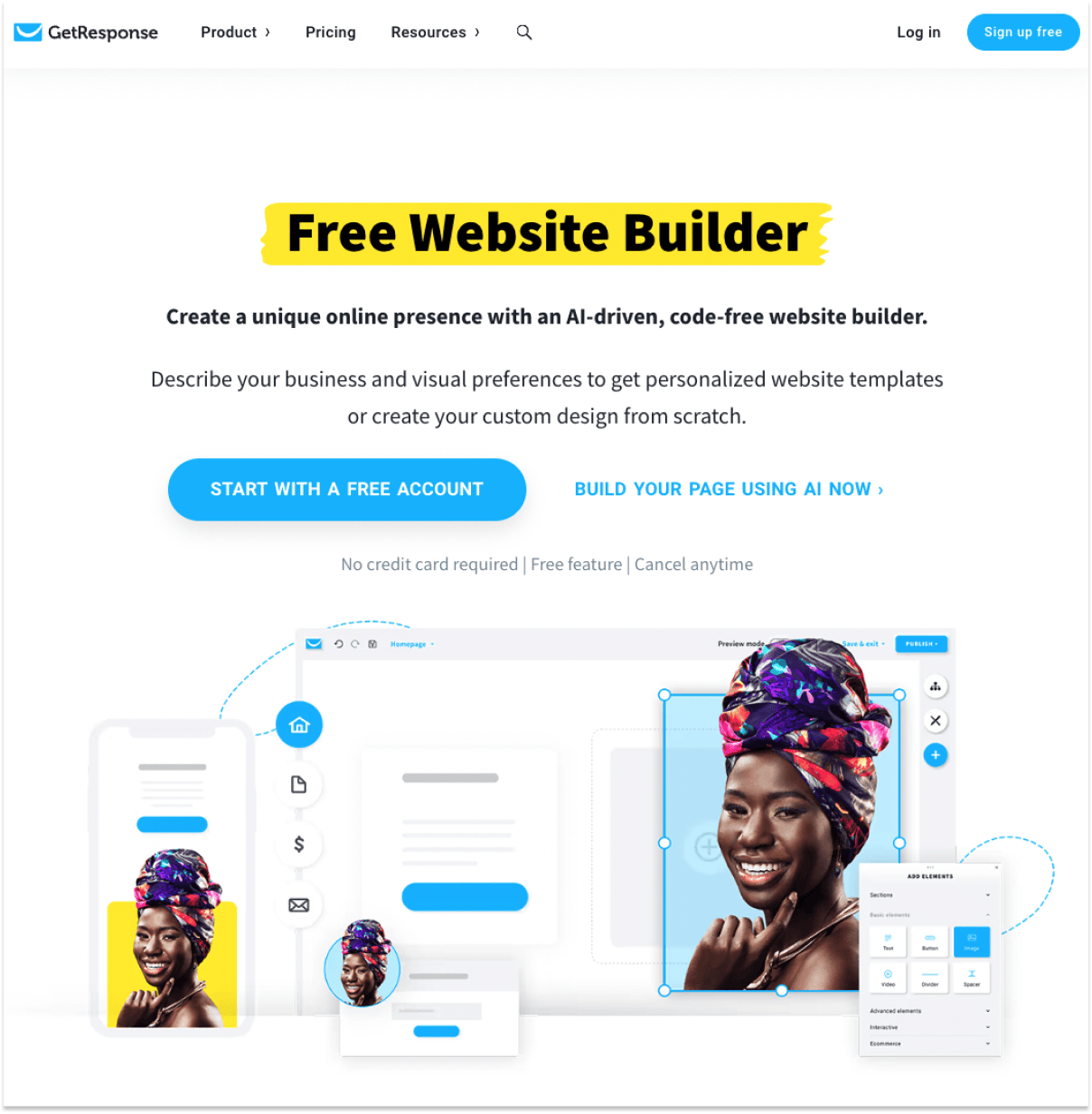 GetResponse new website builder