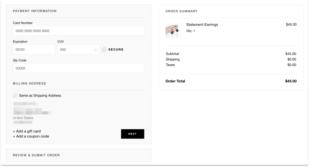 Payment on Weebly during checkout