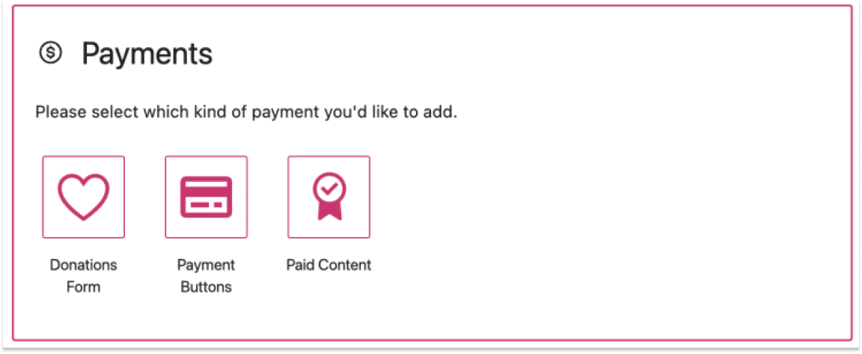 Example: Option to add a payment block in Wordpress.com