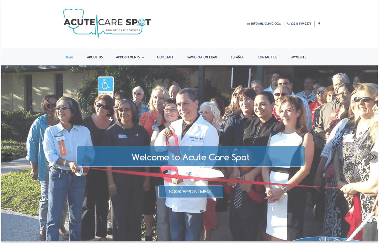 Acute Care Spot home page