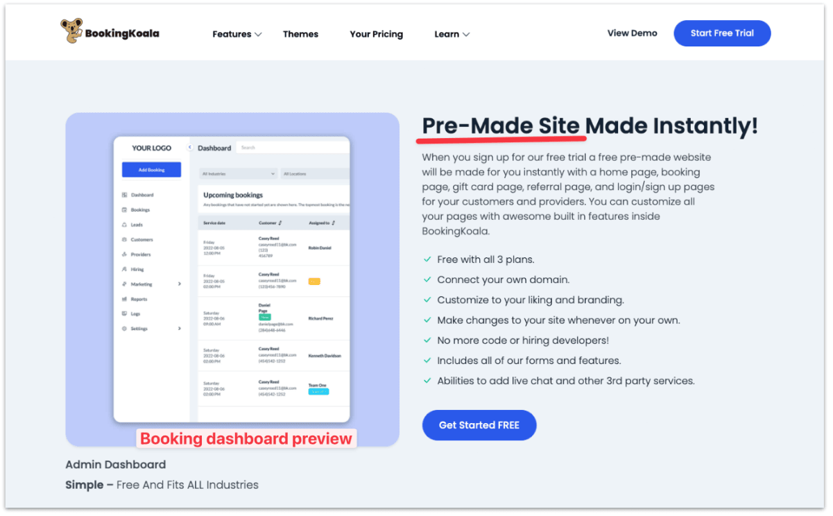 Booking Koala marketing site