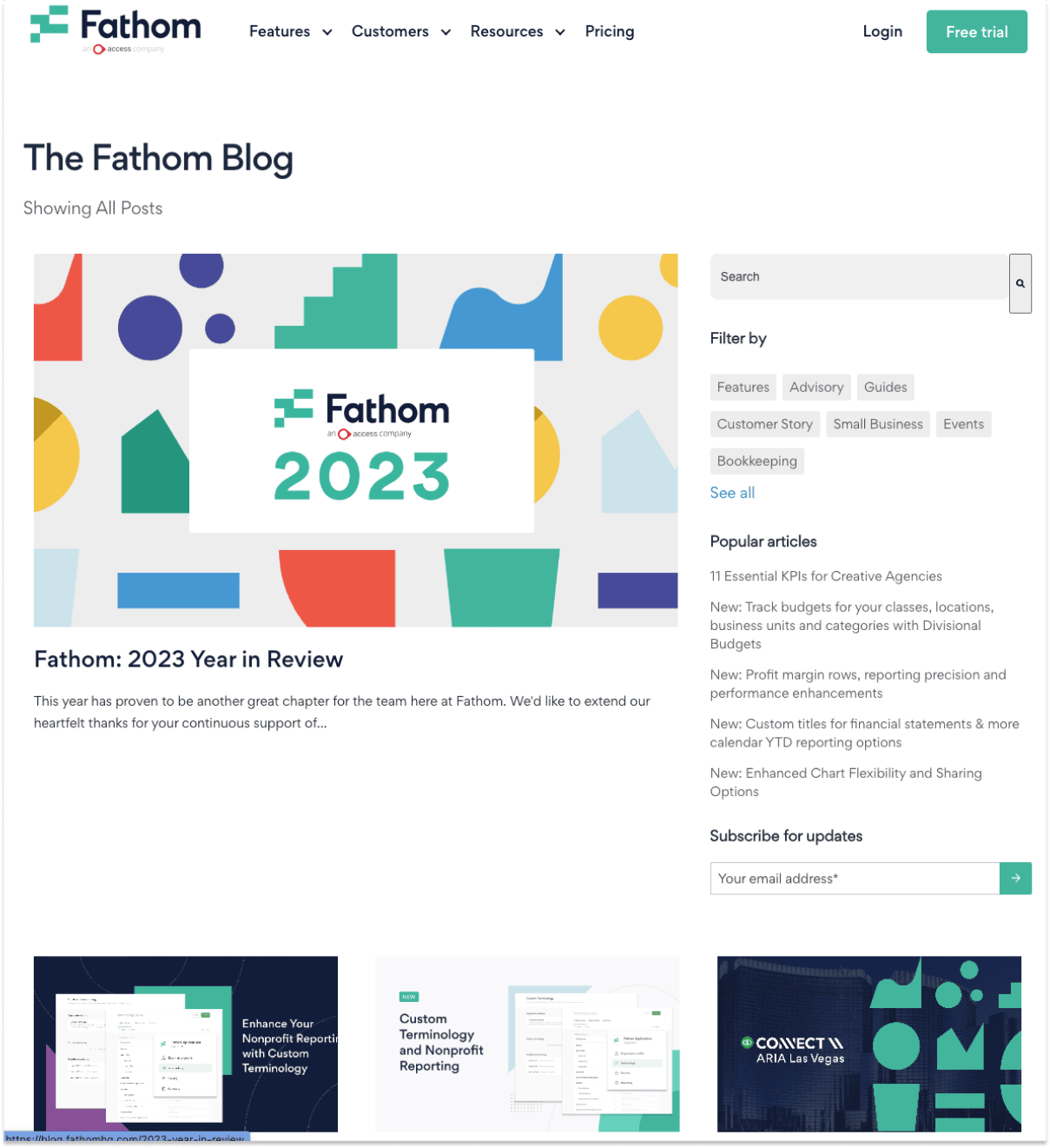 Fathom marketing site