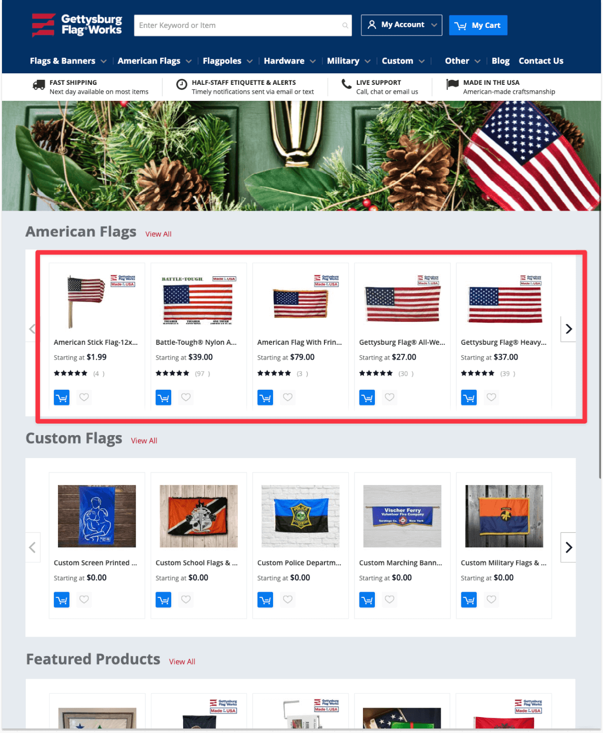 Gettysburg Flag Works  home page
