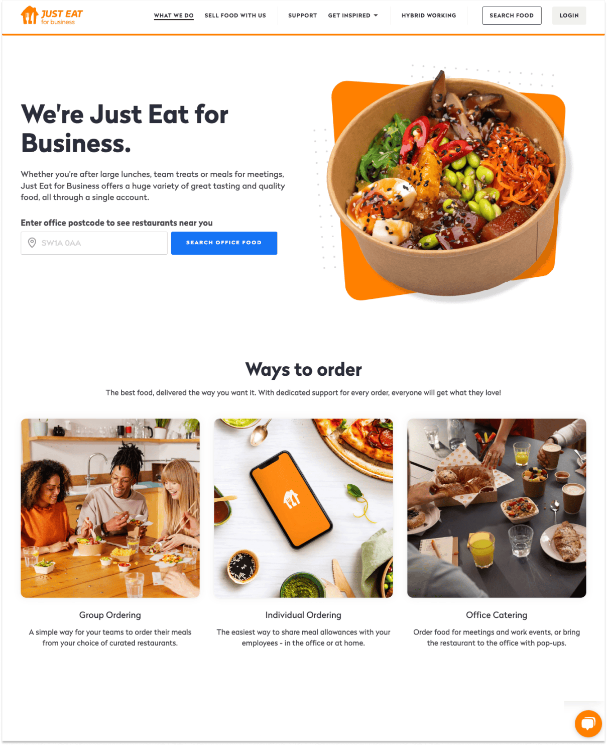 Just Eat marketing site