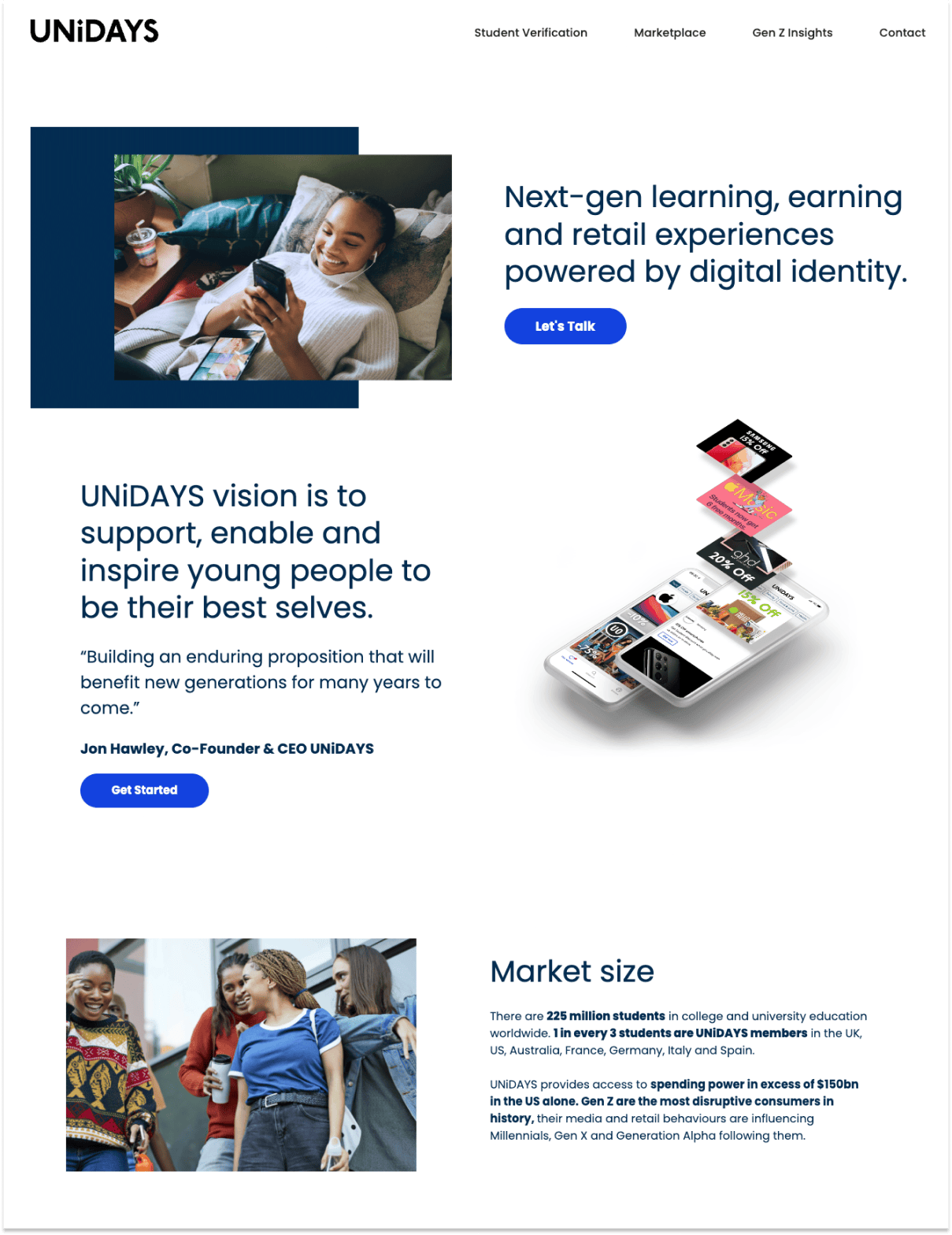 Unidays marketing site