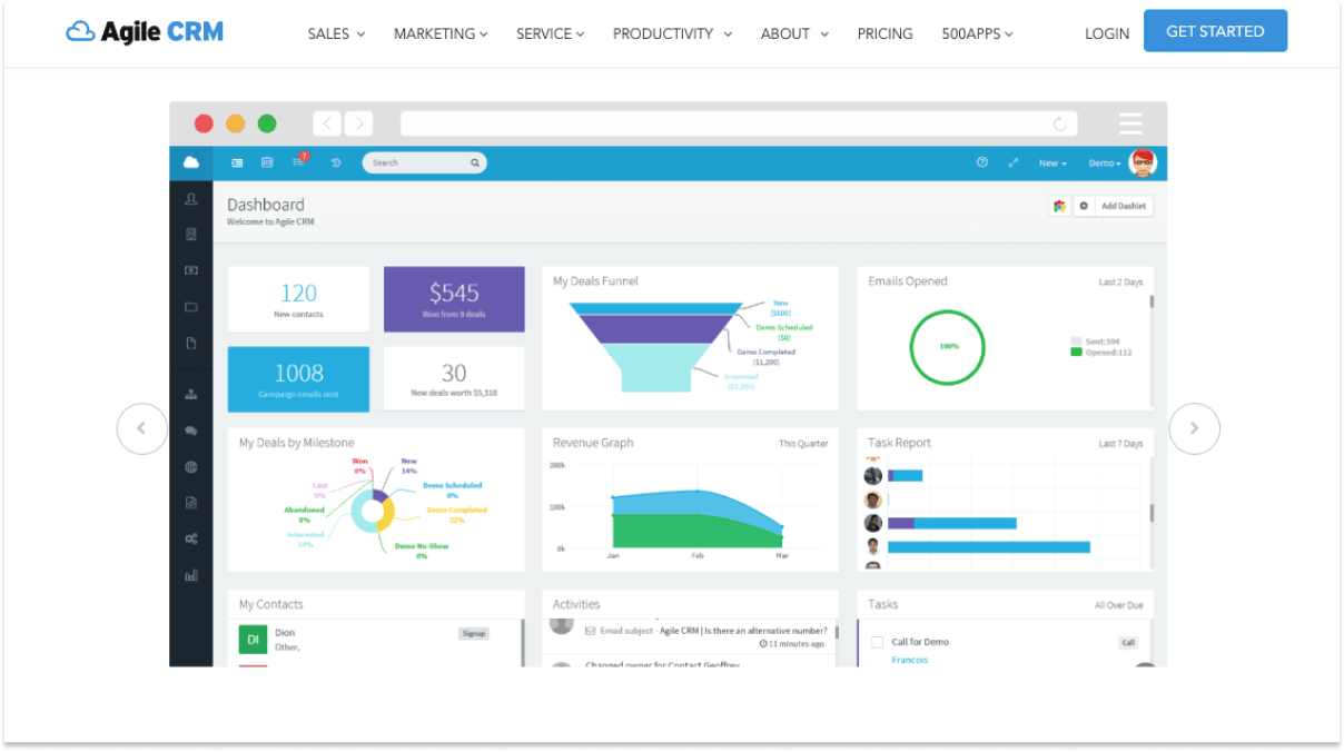 Agile CRM marketing site