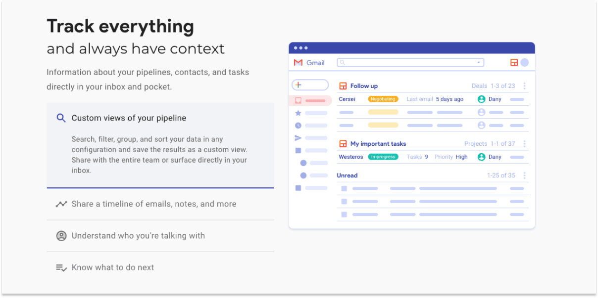 View pipeline in Gmail through Streak