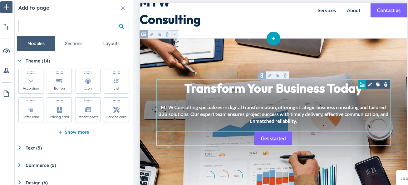 Hubspot AI auto-generated layout