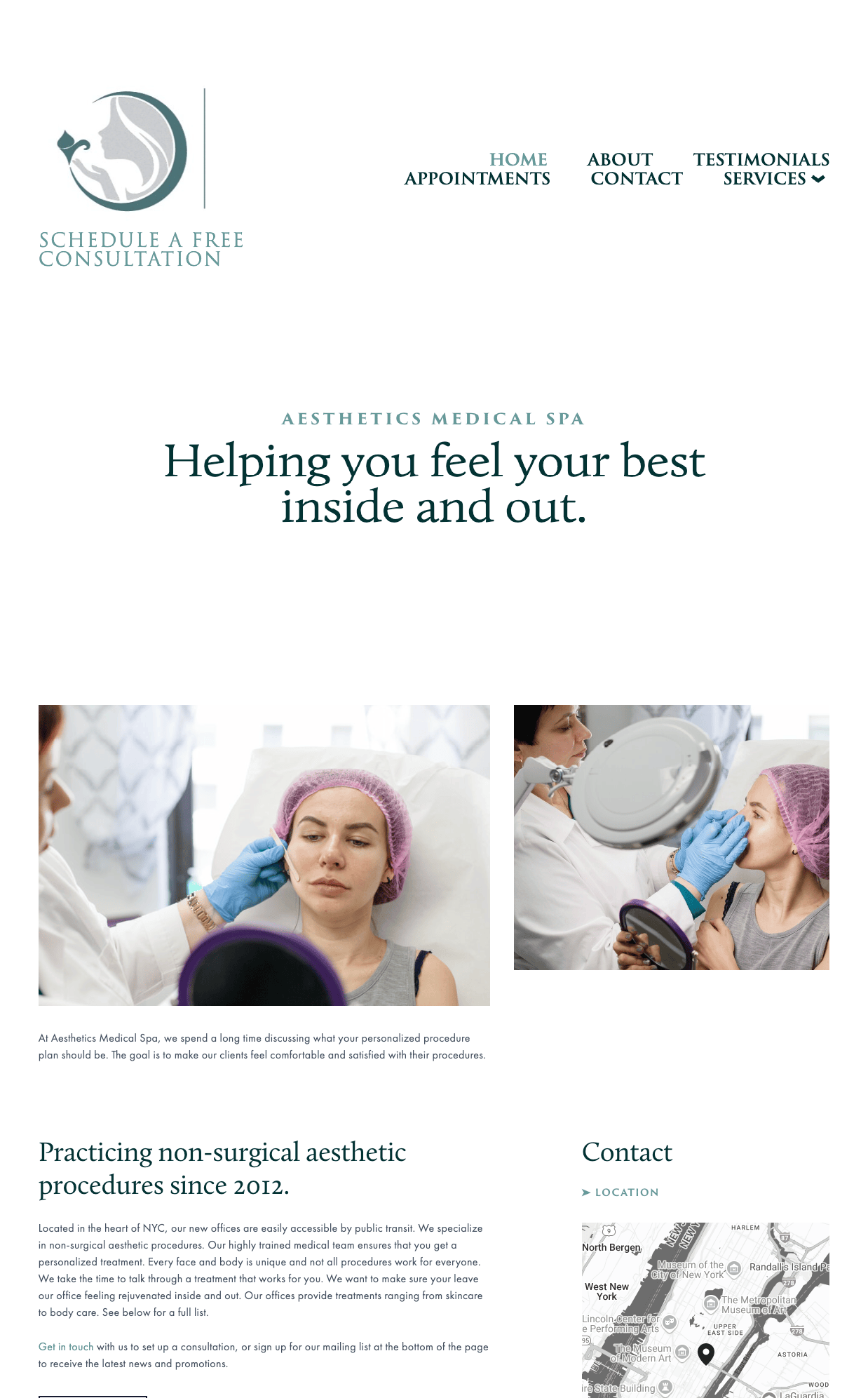 Alea Med Spa home page