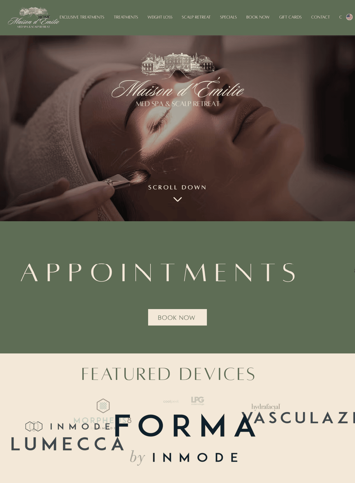 Maison d'Emilie Spa home page