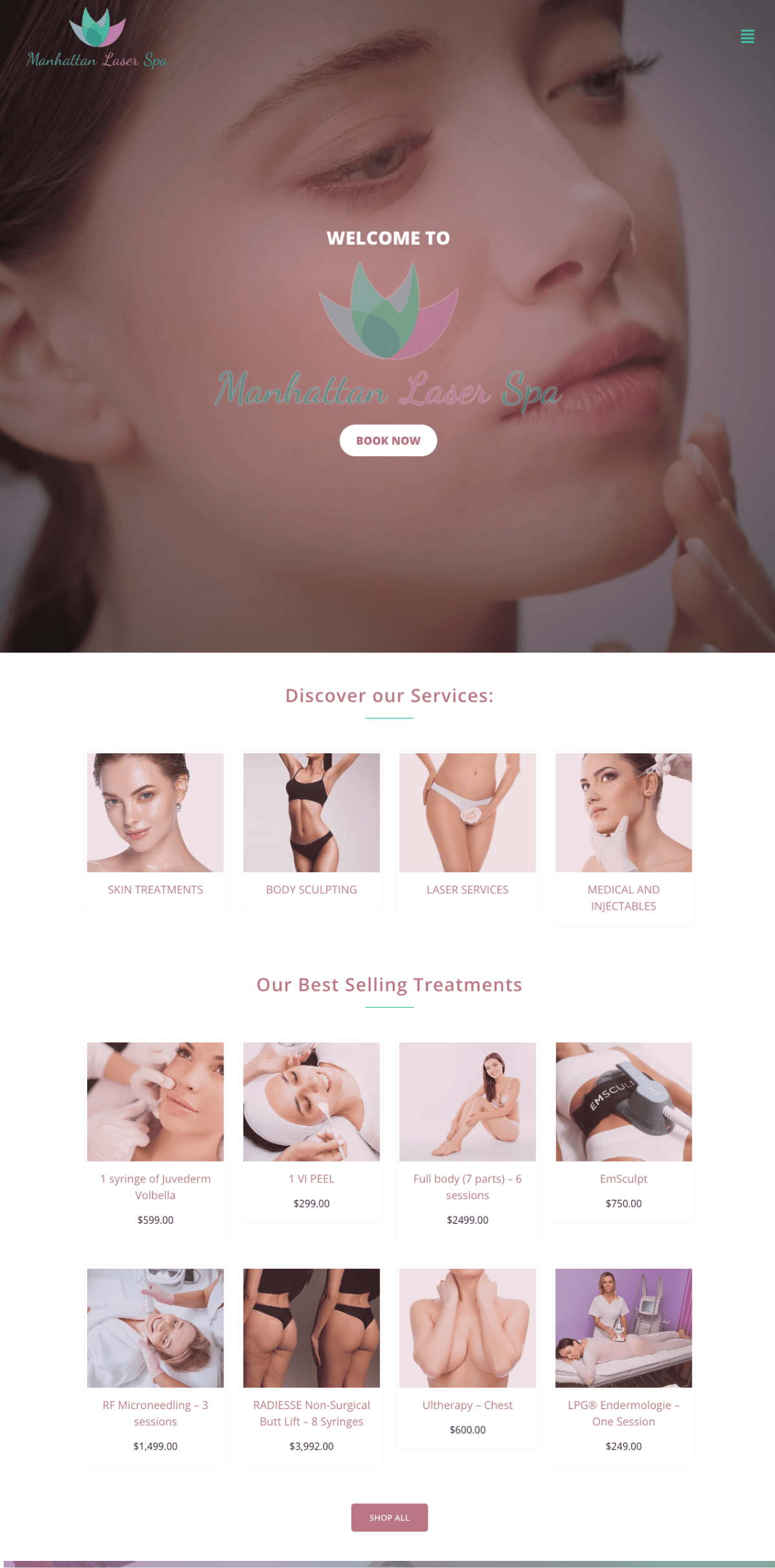Manhattan Laser Spa home page