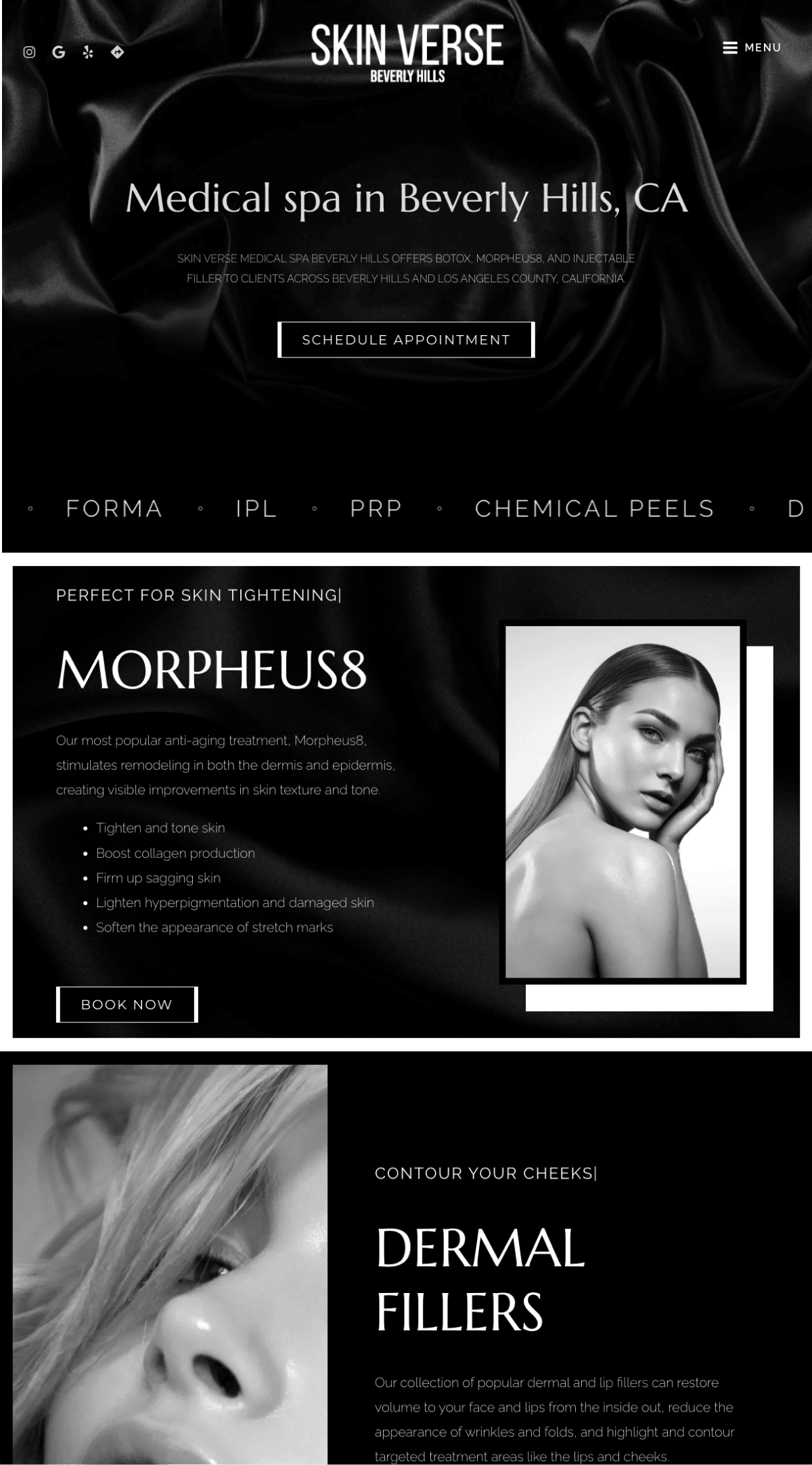 Skin Verse Med Spa home page