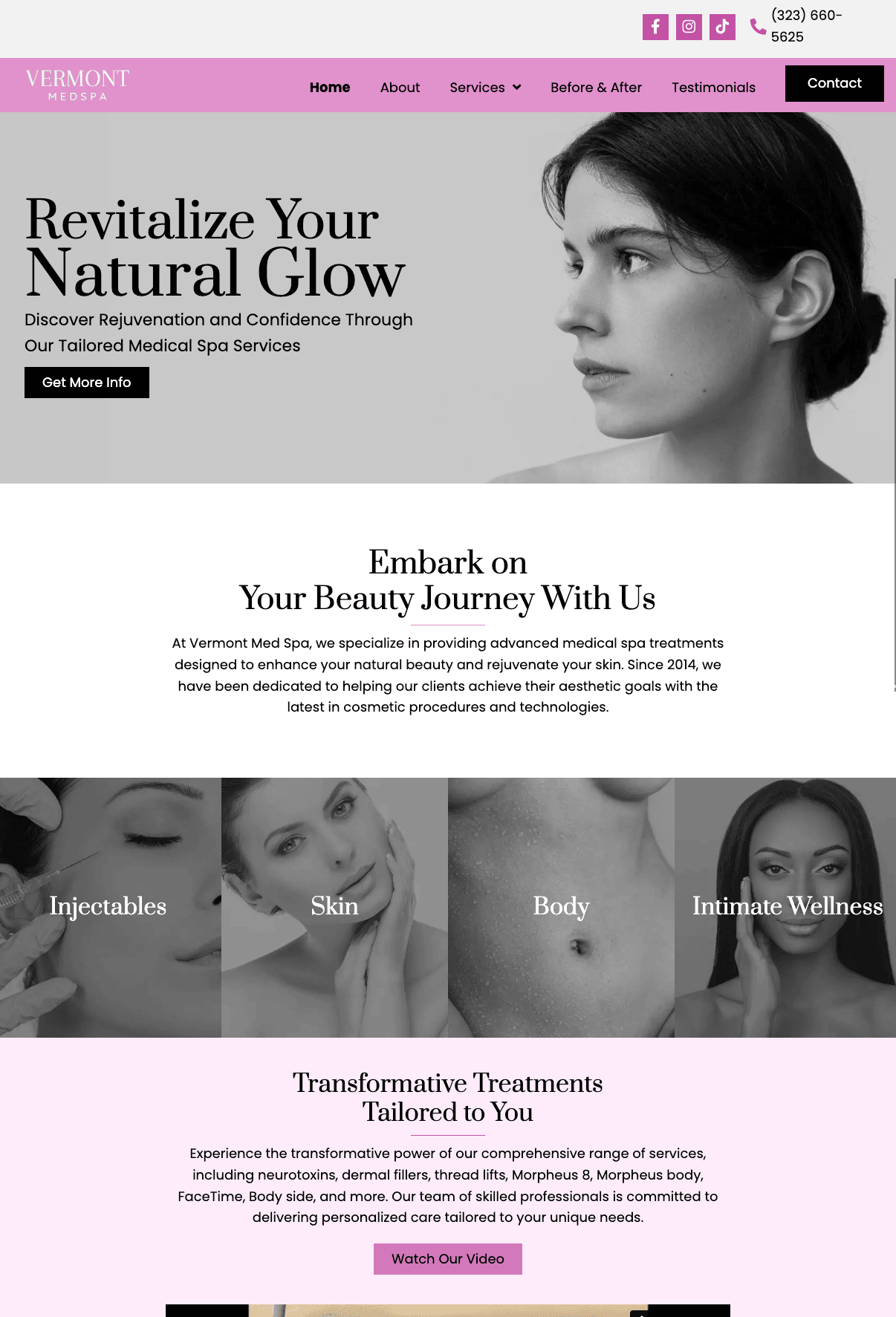 Vermont Med Spa home page