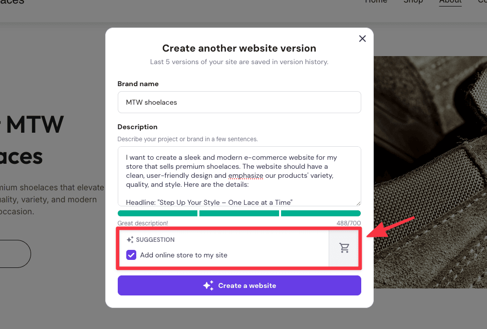 Hostinger AI website onboarding