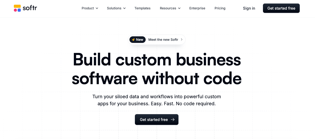 Softr home page
