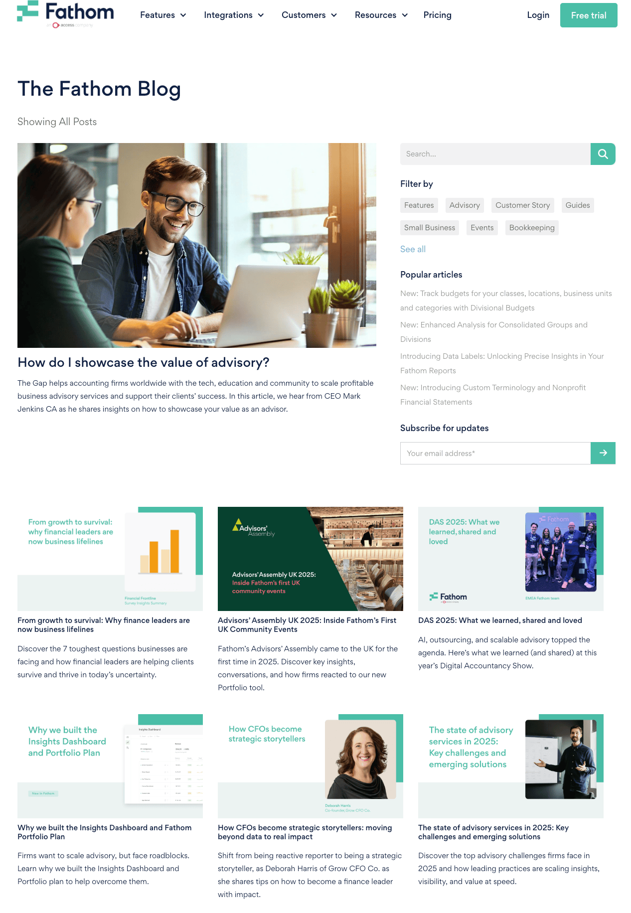 Fathom marketing site