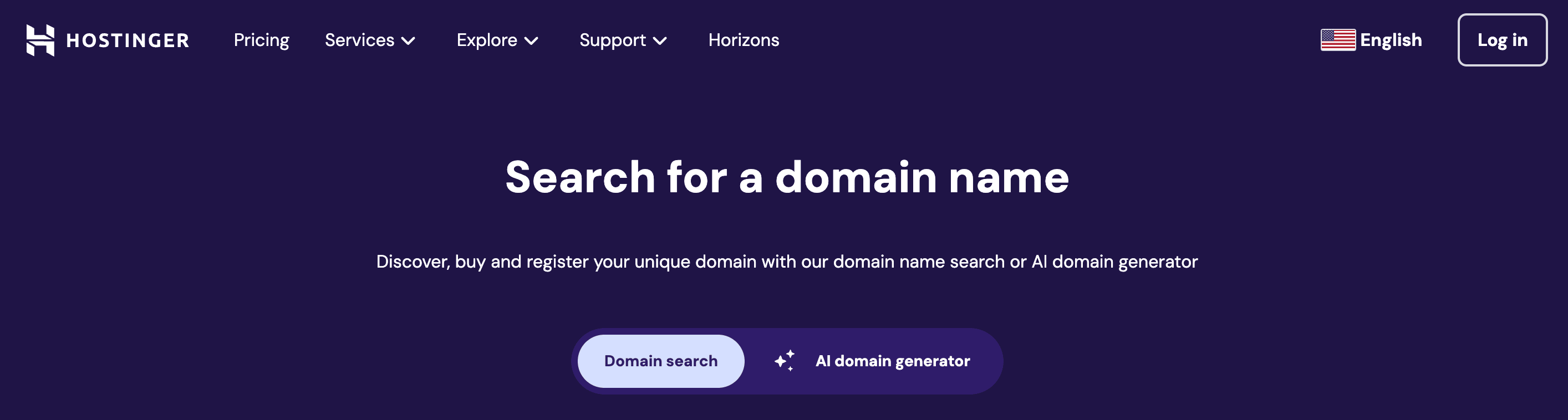 Hostinger home page