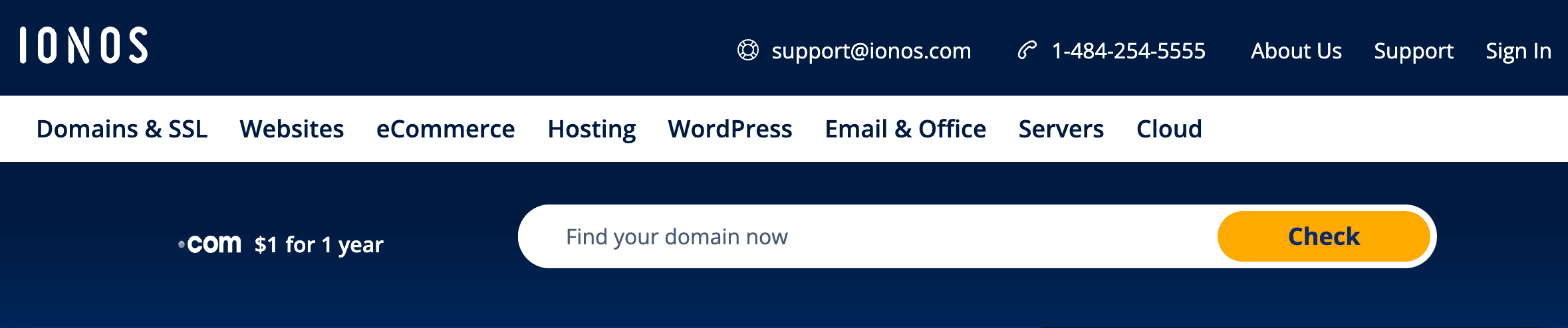 IONOS home page