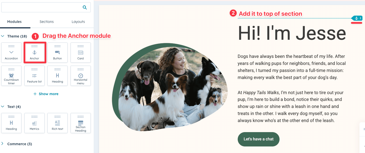 Add anchor links