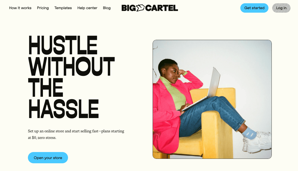 Big Cartel home page