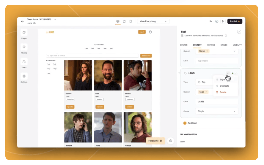 Softr web editor