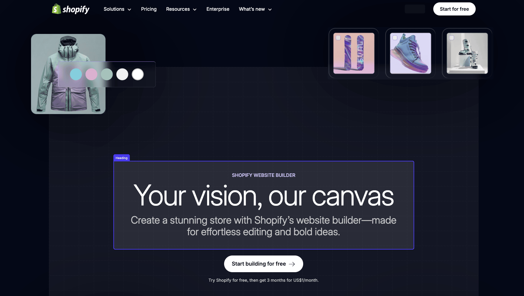Shopify home page