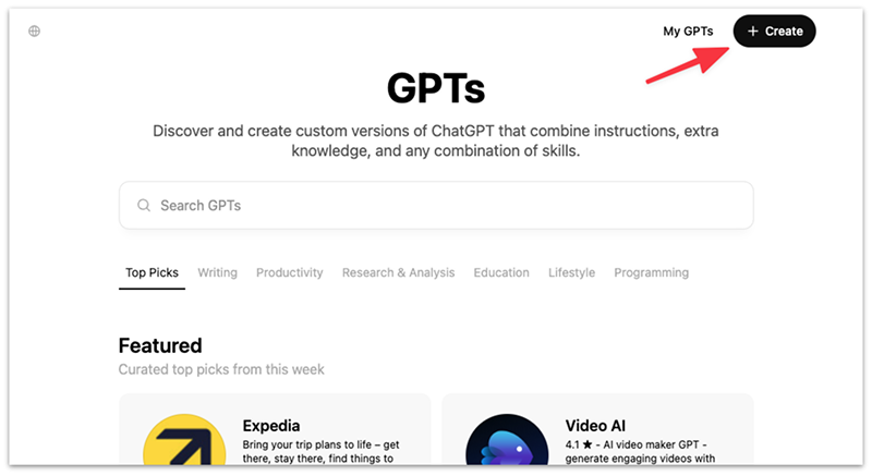 Create a new GPT