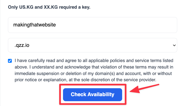 Check domain availability