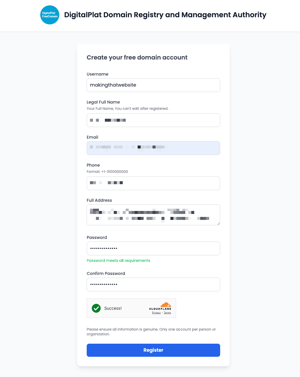 DigitalPlat Freedomain registration