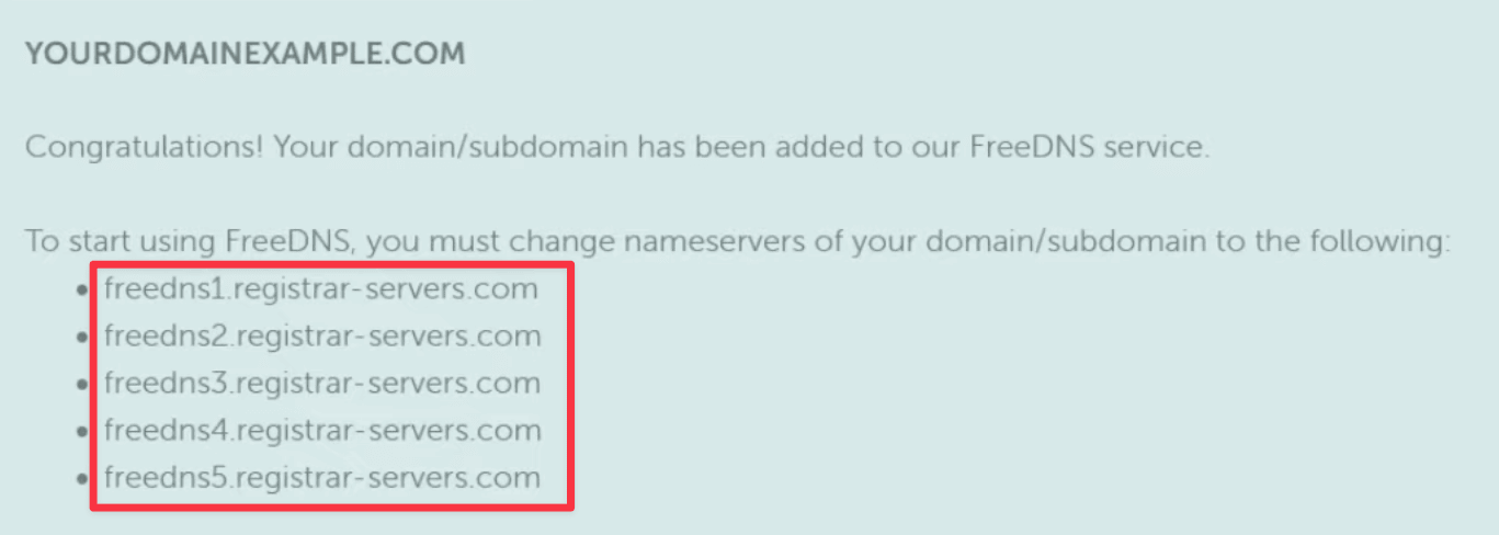 Name server examples from Namecheap