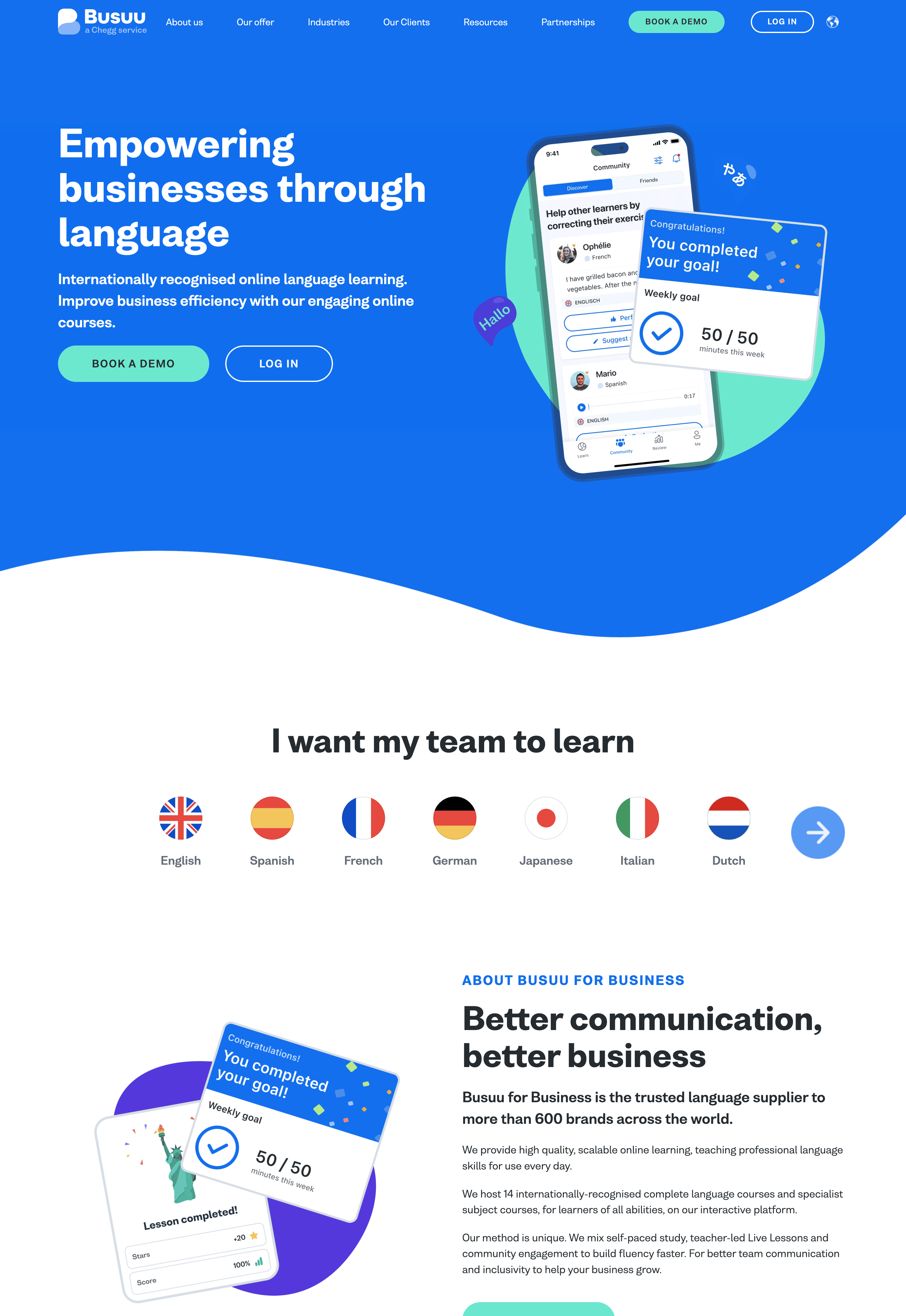 Busuu for Business home page