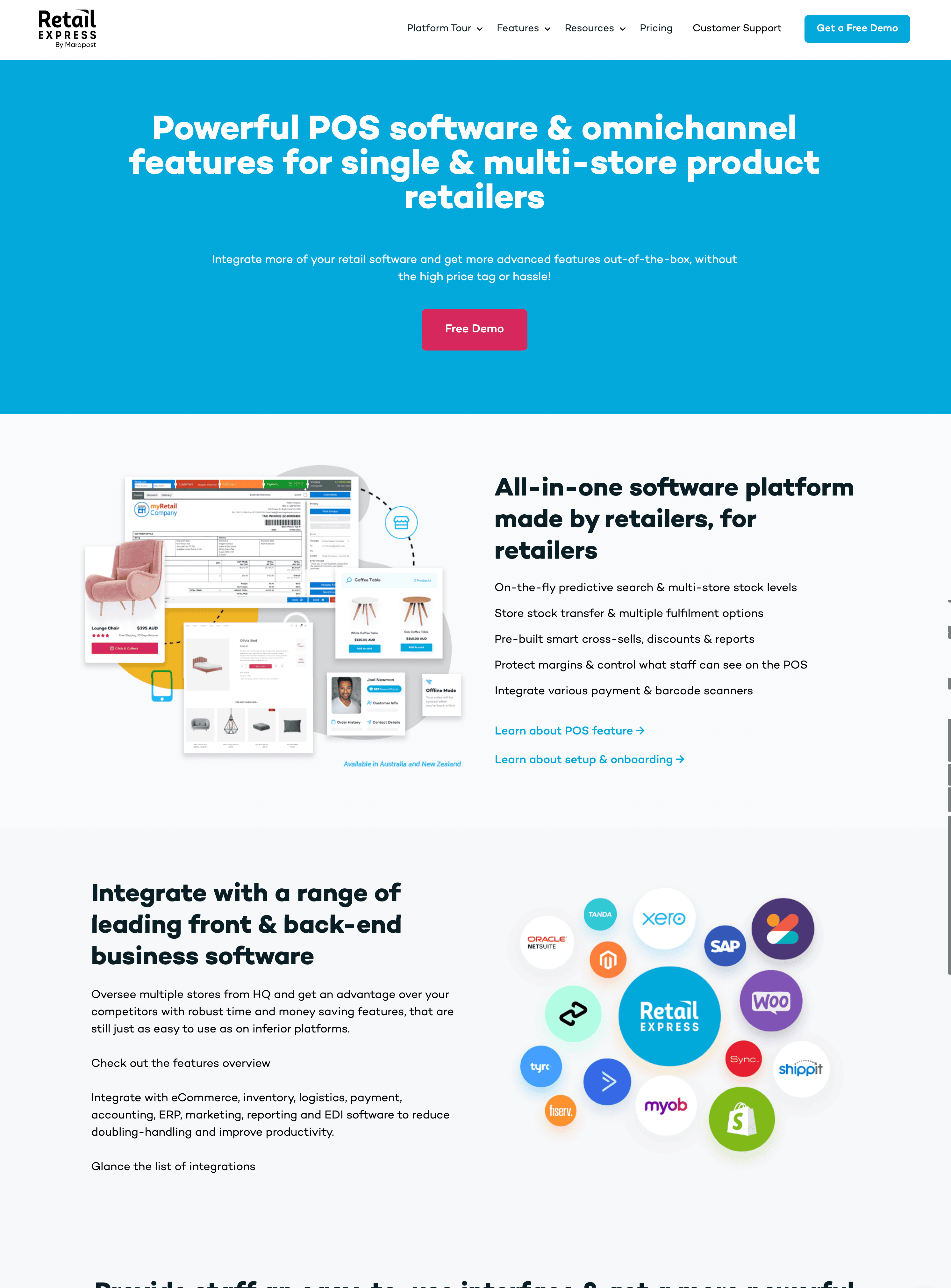 Retail Express home page