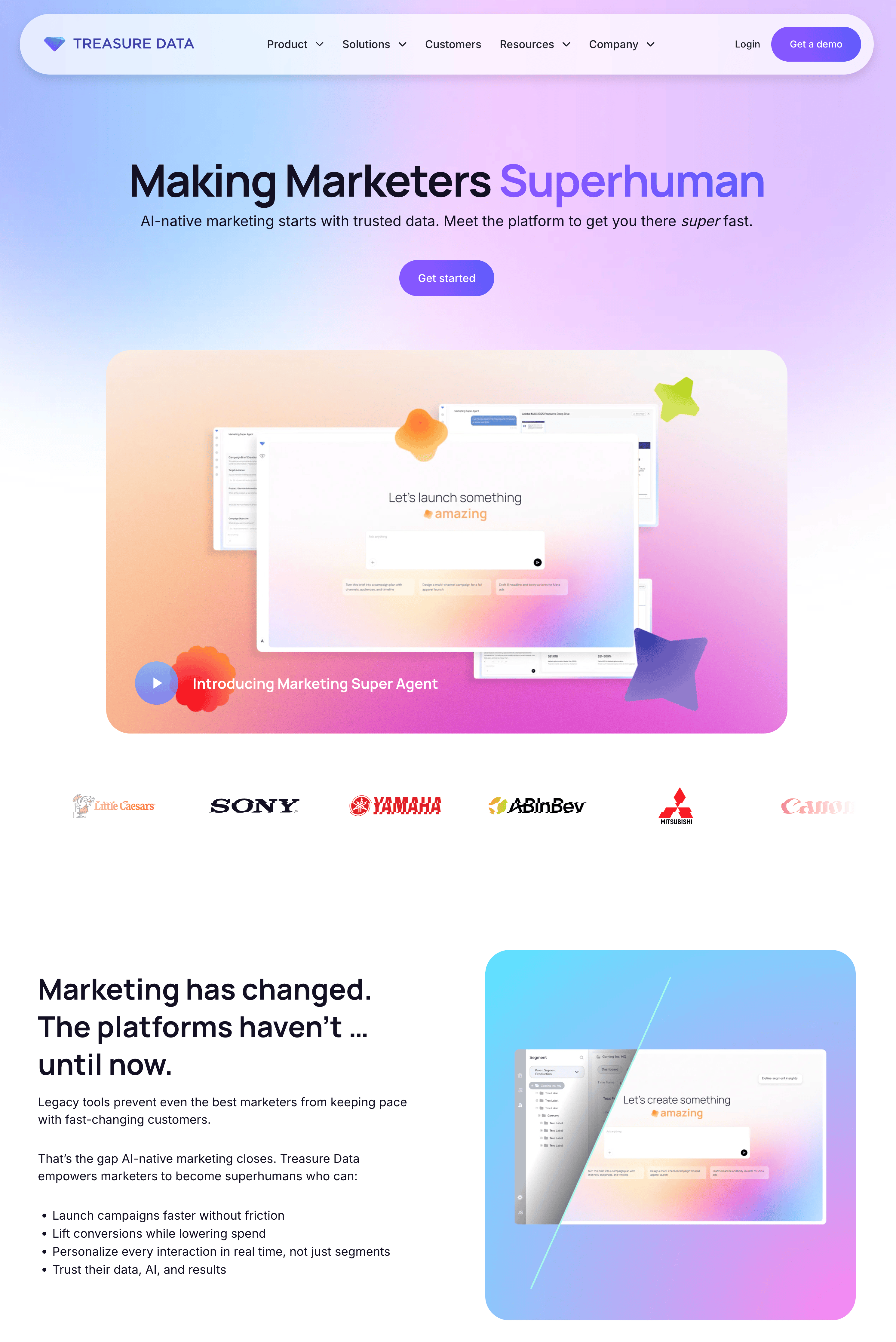 Treasure Data home page